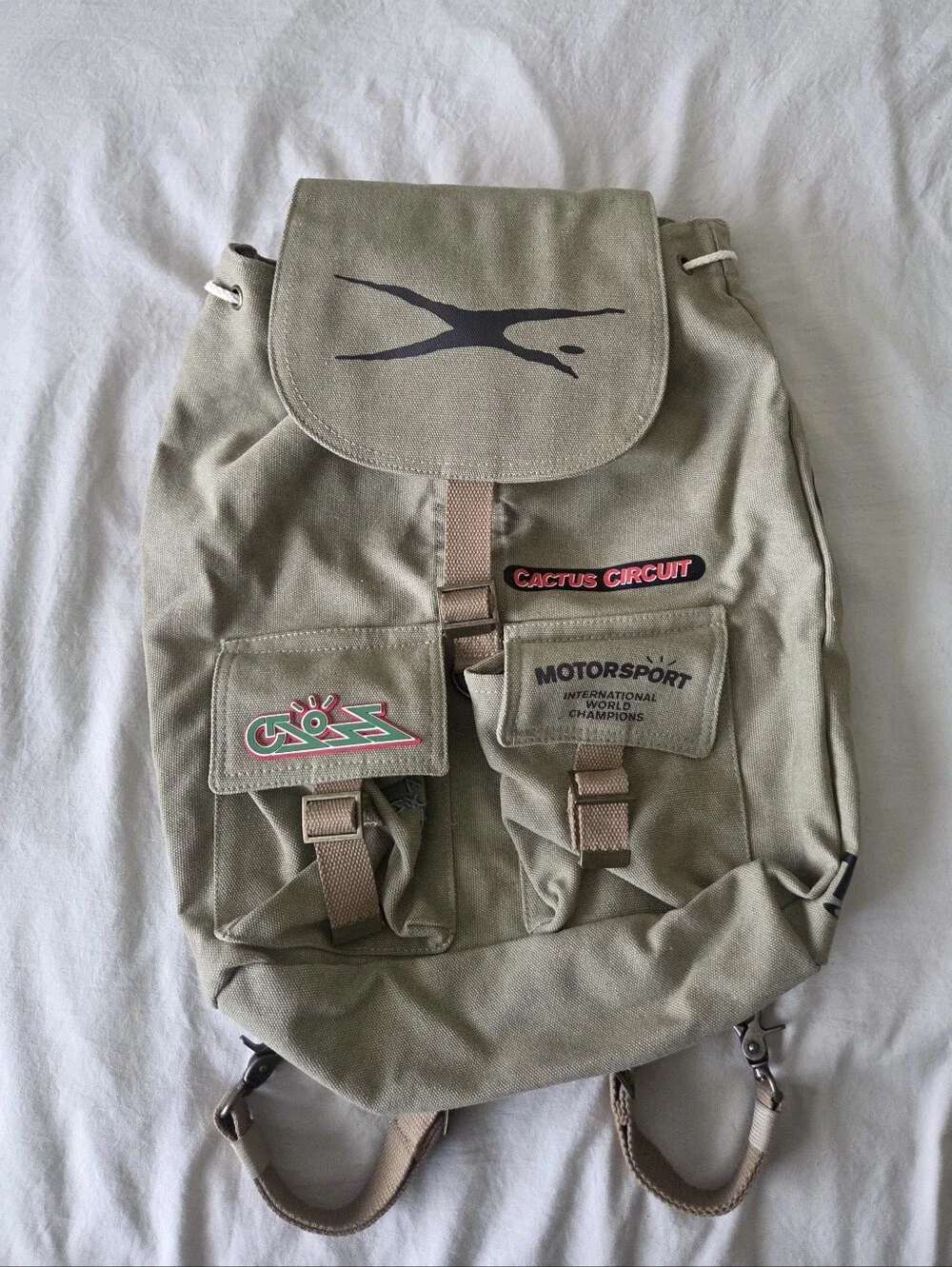 Travis Scott Cactus Jack Canvas Backpack in Olive from the SS21 season (New)